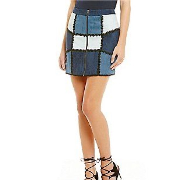Sugar lips patchwork suede skirt - Picture 2 of 6
